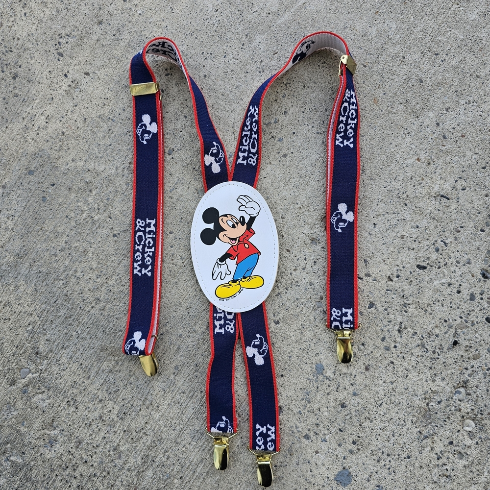 Kids Mickey Mouse Suspenders - Navy and Red